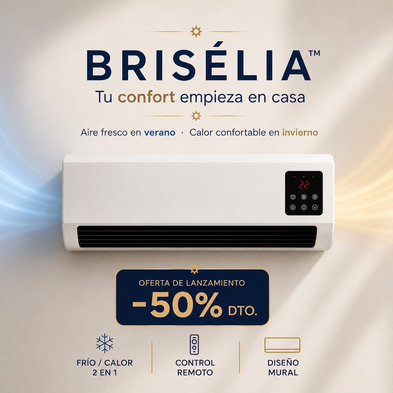 Brisélia™ | Aire Acondicionado Compacto Frío/Calor 2 en 1