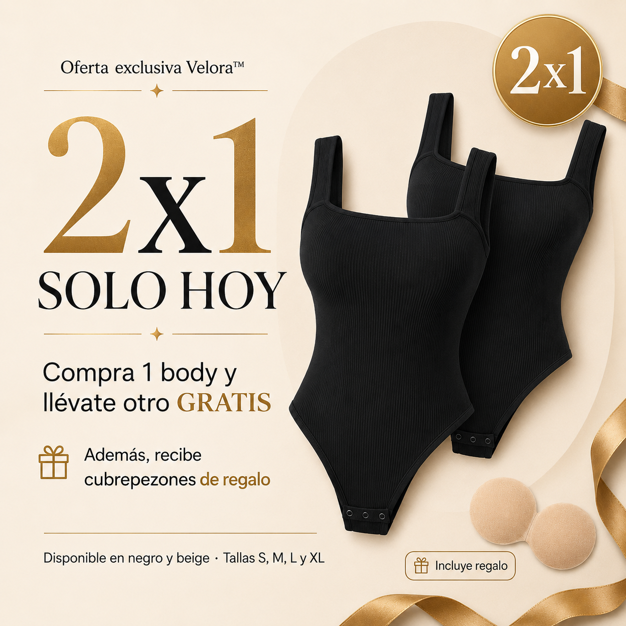 Velora™ | Body de Escote Cuadrado