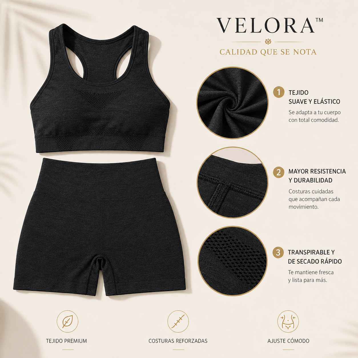Velora™ Conjunto Deportivo Moldeador 2 Piezas