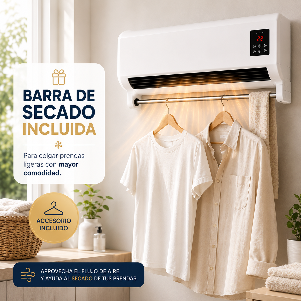 Brisélia™ | Aire Acondicionado Compacto Frío/Calor 2 en 1