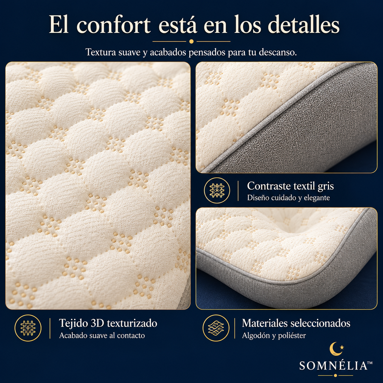 Somnélia™ | Almohada Cervical Ergonómica 3D