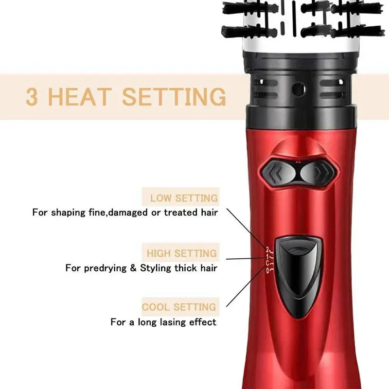 3 in 1 Negative Ion Hot Air Brush Multifunction Hair Straightener Curling Iron Hair Dryer 360 ° Rotating Curling Iron